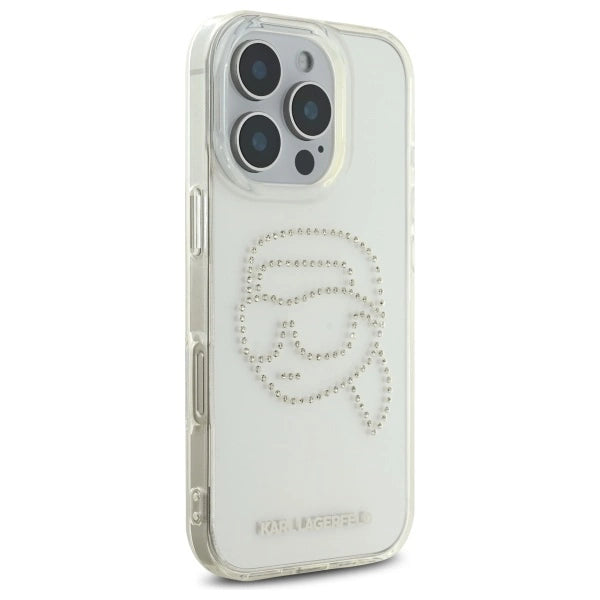 Karl Lagerfeld KLHCP16XHKHDCELT iPhone 16 Pro Max 6.9" transparent hardcase IML Rhinestones Karl Head
