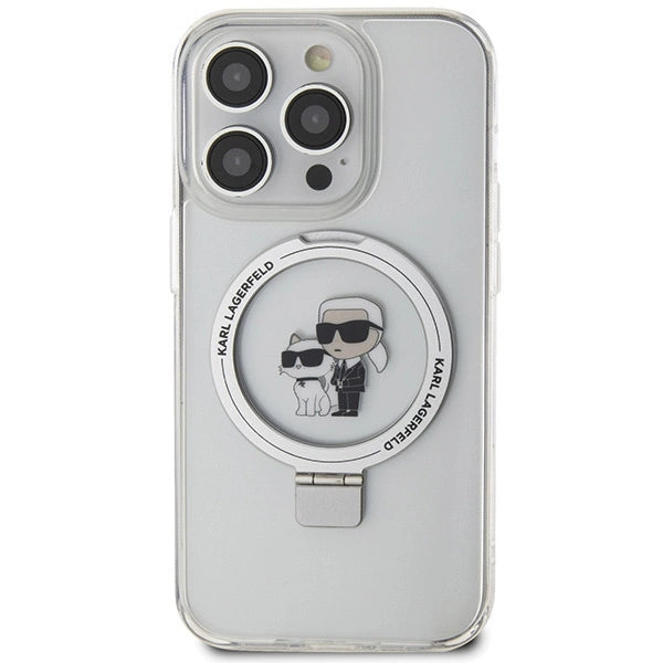 Karl Lagerfeld KLHMP15LHMRSKCH iPhone 15 Pro 6.1" white/white hardcase Ring Stand Karl&Choupette MagSafe