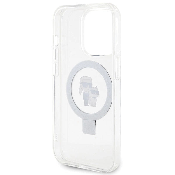 Karl Lagerfeld KLHMP15LHMRSKCH iPhone 15 Pro 6.1" white/white hardcase Ring Stand Karl&Choupette MagSafe