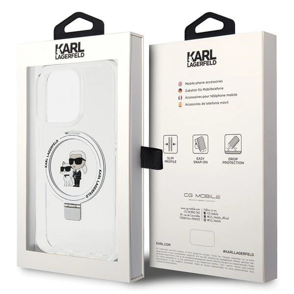 Karl Lagerfeld KLHMP15LHMRSKCH iPhone 15 Pro 6.1" white/white hardcase Ring Stand Karl&Choupette MagSafe