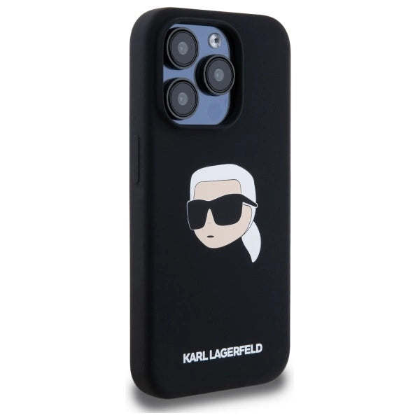 Karl Lagerfeld KLHMP15LSKHPPLK iPhone 15 Pro 6.1" black/black hardcase Silicone Karl Head Print MagSafe