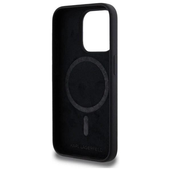Karl Lagerfeld KLHMP15LSKHPPLK iPhone 15 Pro 6.1" black/black hardcase Silicone Karl Head Print MagSafe