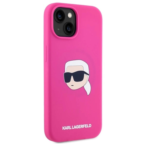 Karl Lagerfeld KLHMP15SSKHPPLF iPhone 15 6.1" fuchsia/fuschia hardcase Silicone Karl Head Print MagSafe