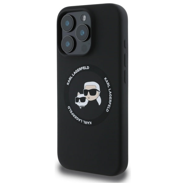 Karl Lagerfeld KLHMP16XSKCHTCK iPhone 16 Pro Max 6.9" sort/sort hardcase Silikon Karl&Choupette Heads MagSafe