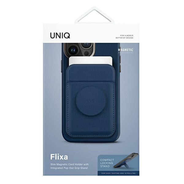 Uniq Flixa magnetkort lommebok med stativ navy blue