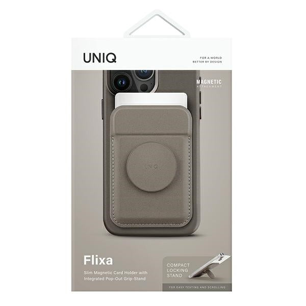 Uniq Flixa Magnetic Card Wallet med Stand Gray/Flint Gray MagSafe