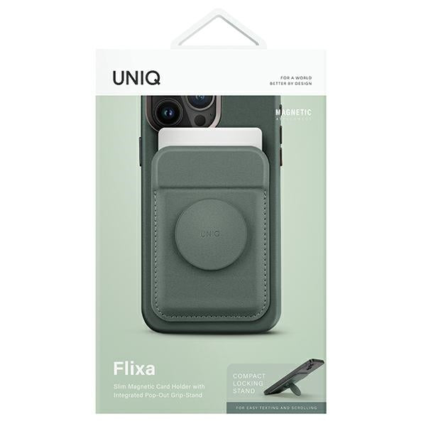 Uniq Flixa Magnetic Card Wallet med Stand Green/Lichen Green MagSafe
