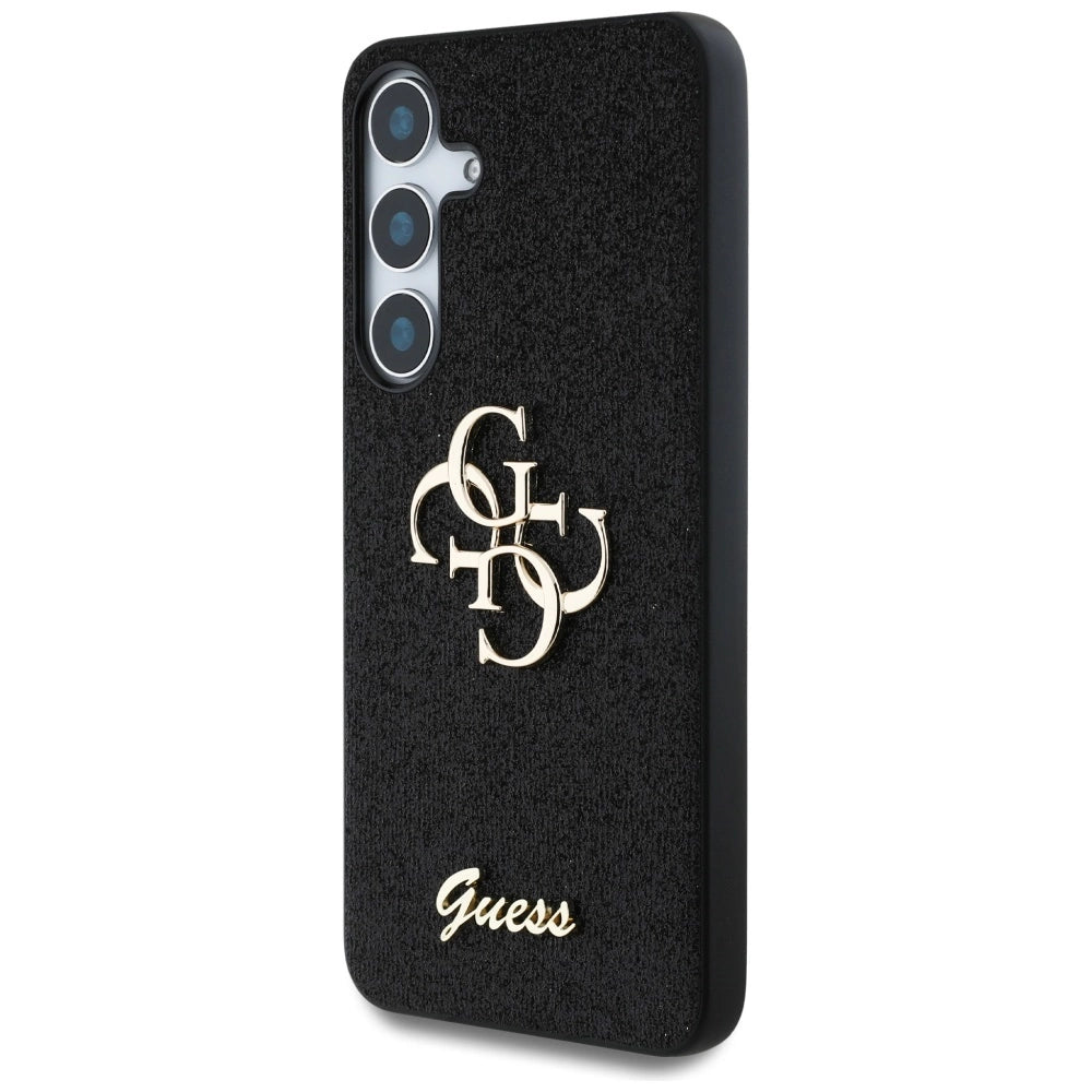 Guess Fixed Glitter Big 4G Metal Logo case for Samsung Galaxy S25 Plus black