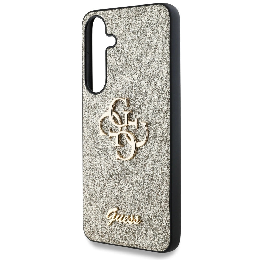 Guess Fixed Glitter Big 4G Metal Logo case for Samsung Galaxy S25 gold