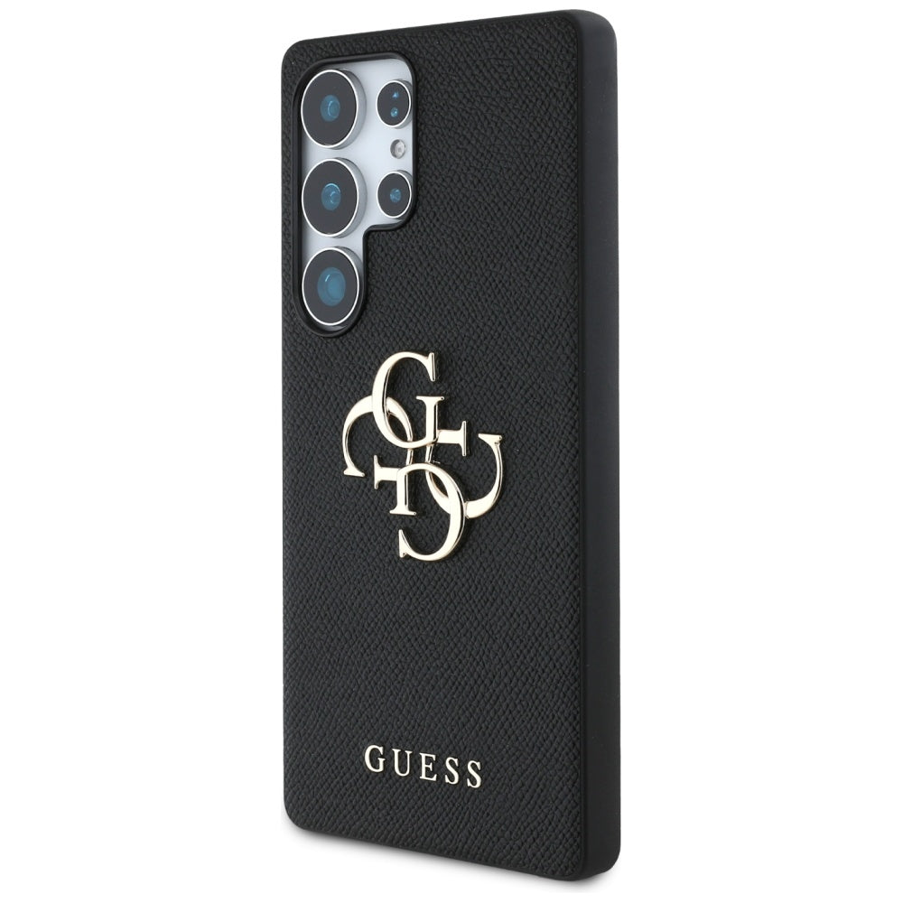Guess Grained Big 4G Logo Small Classic Logo case til Samsung Galaxy S25 Ultra sort