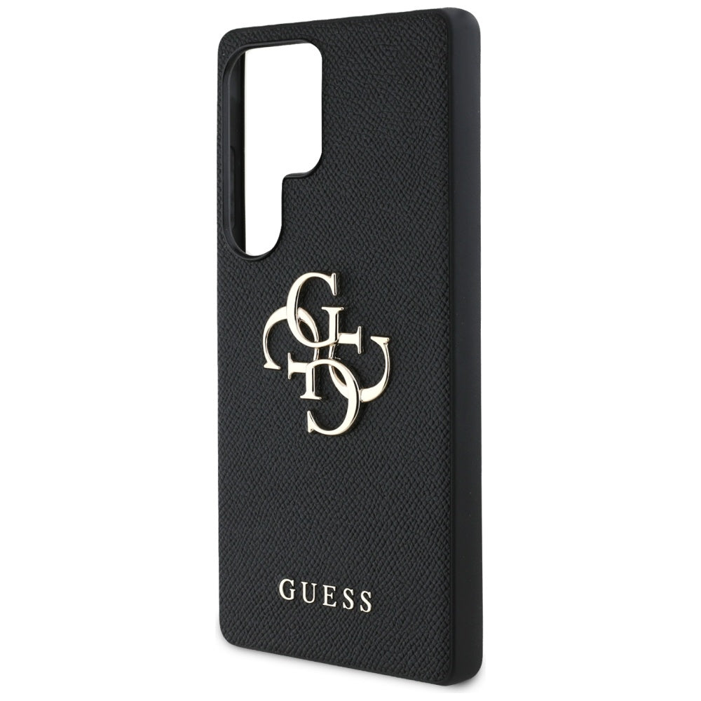 Guess Grained Big 4G Logo Small Classic Logo case til Samsung Galaxy S25 Ultra sort