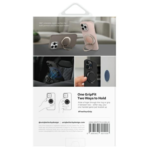 Uniq Gripfit 360 Magnetisk Mount&Kickstand Magnetisk Holder blå/safirblå
