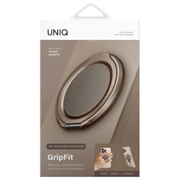 Uniq Gripfit 360 Magnetisk Mount&Kickstand Magnetisk Holder grå/flintgrå