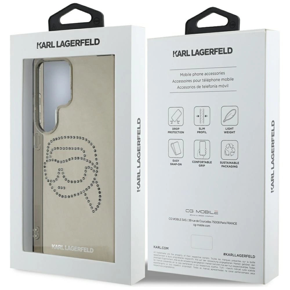 Case Karl Lagerfeld Rhinestones Karl Head Logo Samsung Galaxy S25 Ultra sort