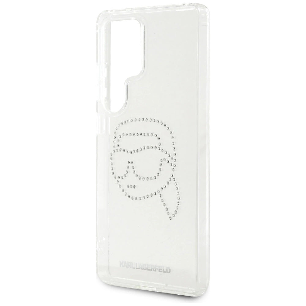 Case Karl Lagerfeld Rhinestones Karl Head Logo Samsung Galaxy S25 Ultra gennemsigtig