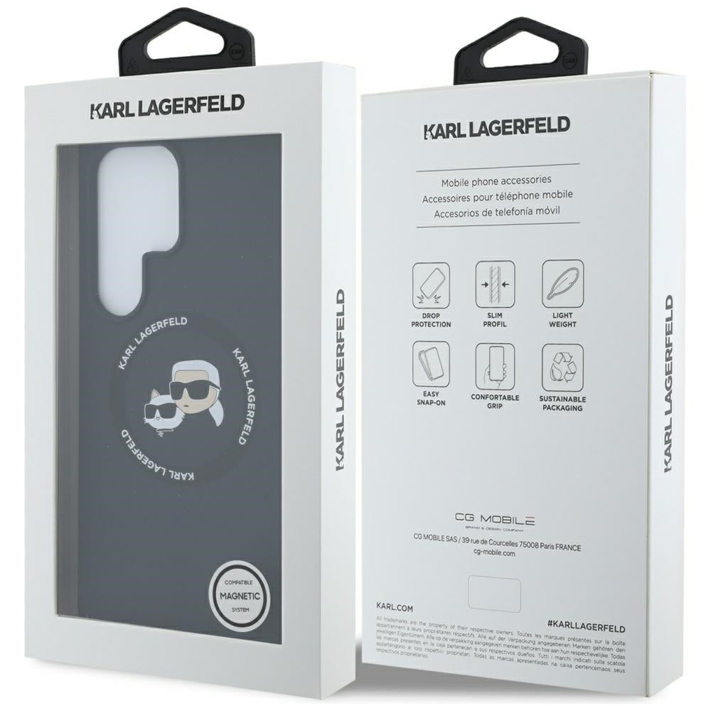 Karl Lagerfeld Silicone Double Heads And Circle MagSafe Samsung Galaxy S25 Ultra case sort