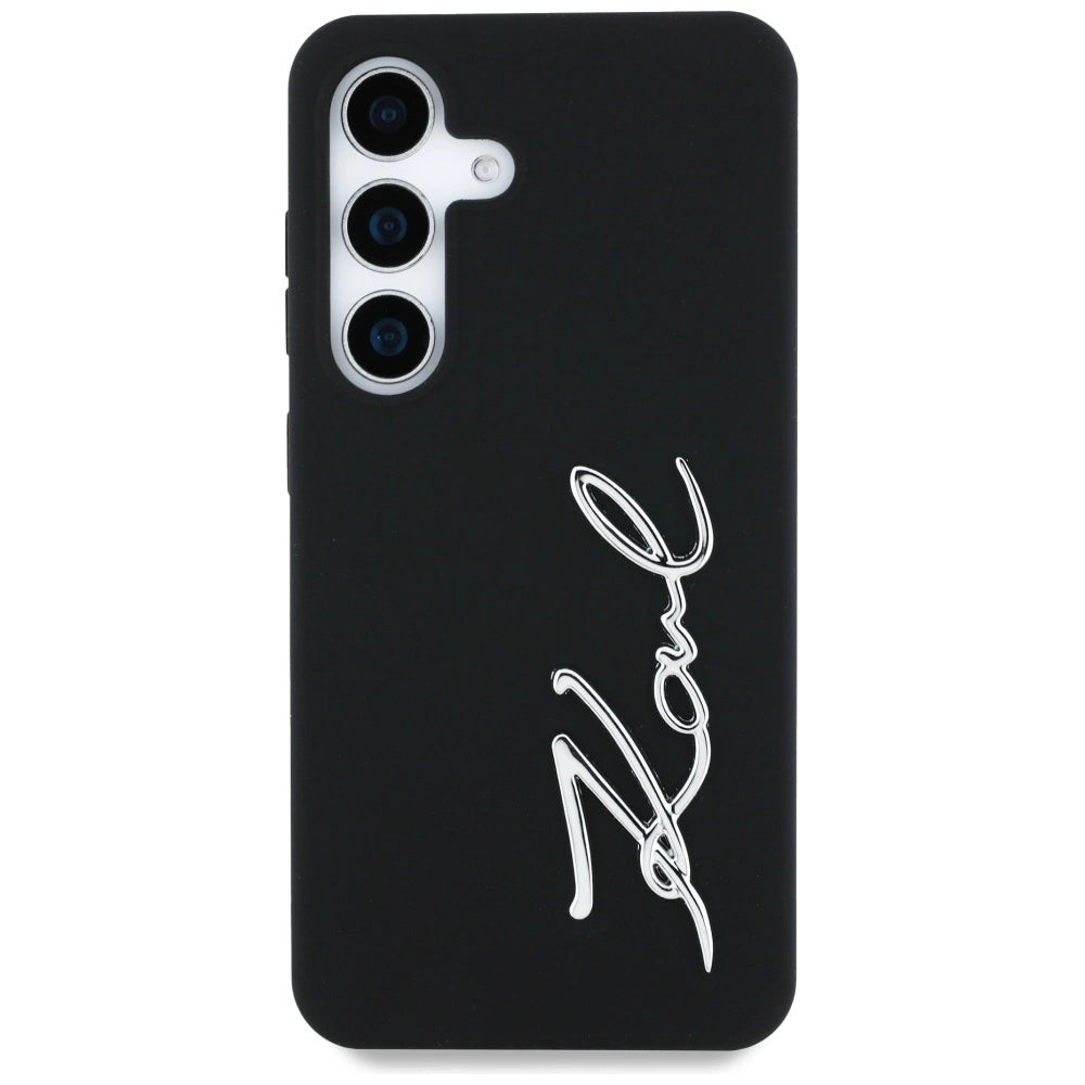 Case Karl Lagerfeld Silicone Metal Signature Logo Samsung Galaxy S25 sort