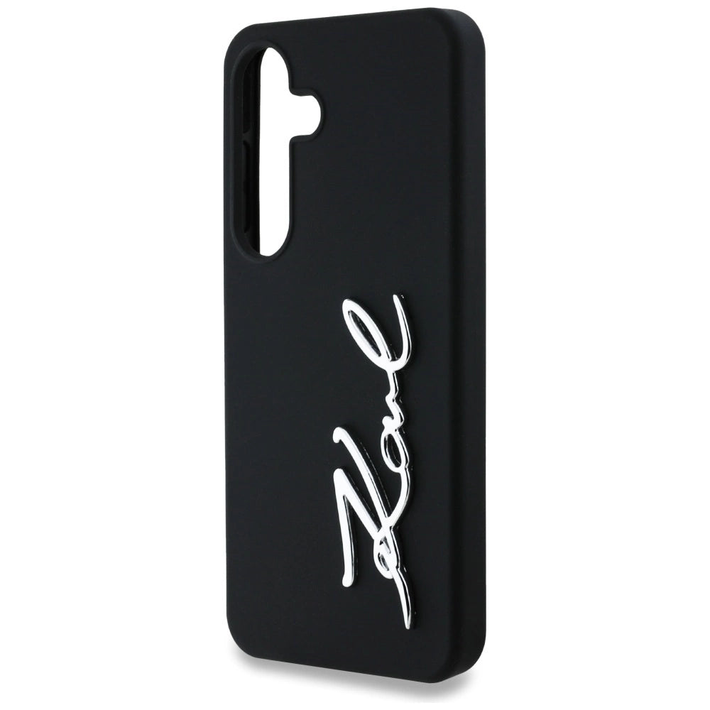 Case Karl Lagerfeld Silicone Metal Signature Logo Samsung Galaxy S25 sort