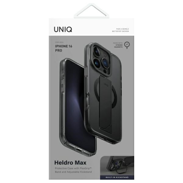 Uniq Heldro Max iPhone 16 Pro 6.3" Magclick opladning Case Black/Vapour Smoke