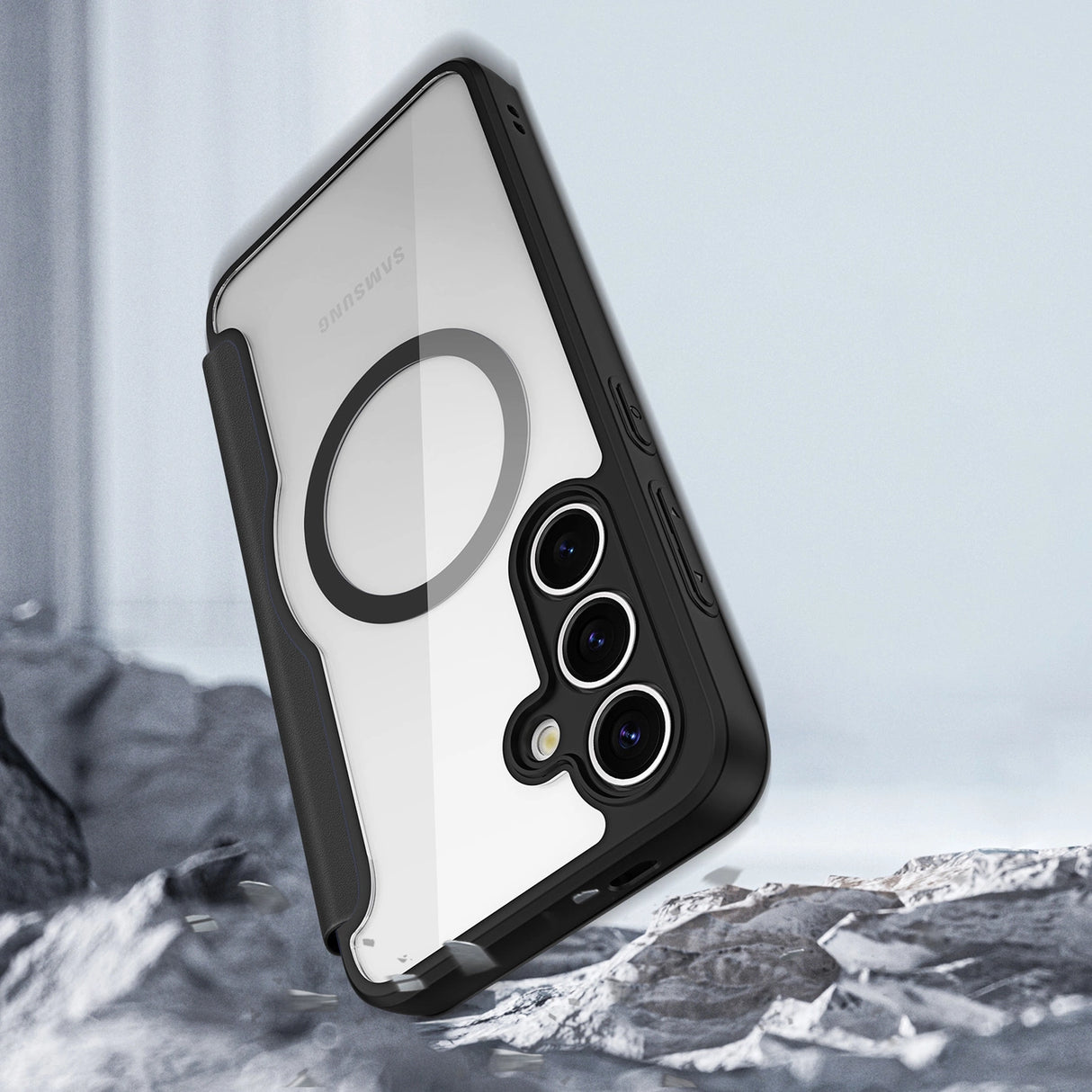 Dux Ducis Skin X Pro æske til Samsung Galaxy S25+ med MagSafe og tegnebog - sort