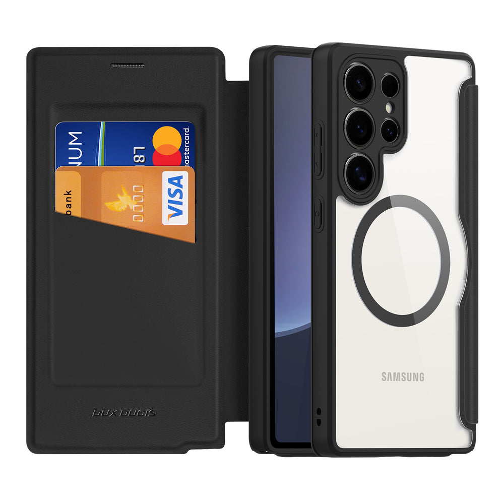 Dux Ducis Skin X Pro Case til Samsung Galaxy S25 Ultra med MagSafe og Wallet - sort
