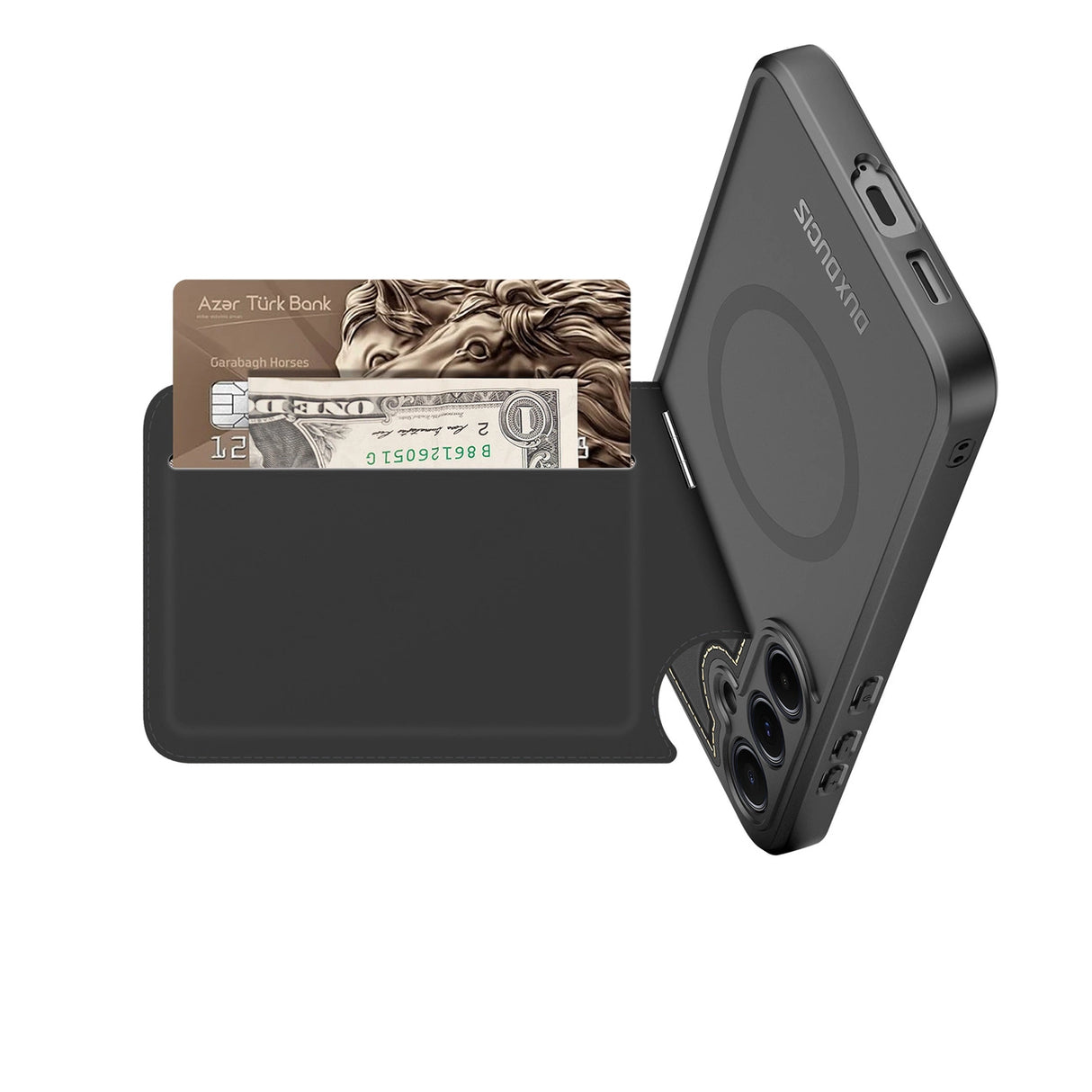 Dux Ducis Rafi II Case til Samsung Galaxy S25+ med Stand og Wallet - sort