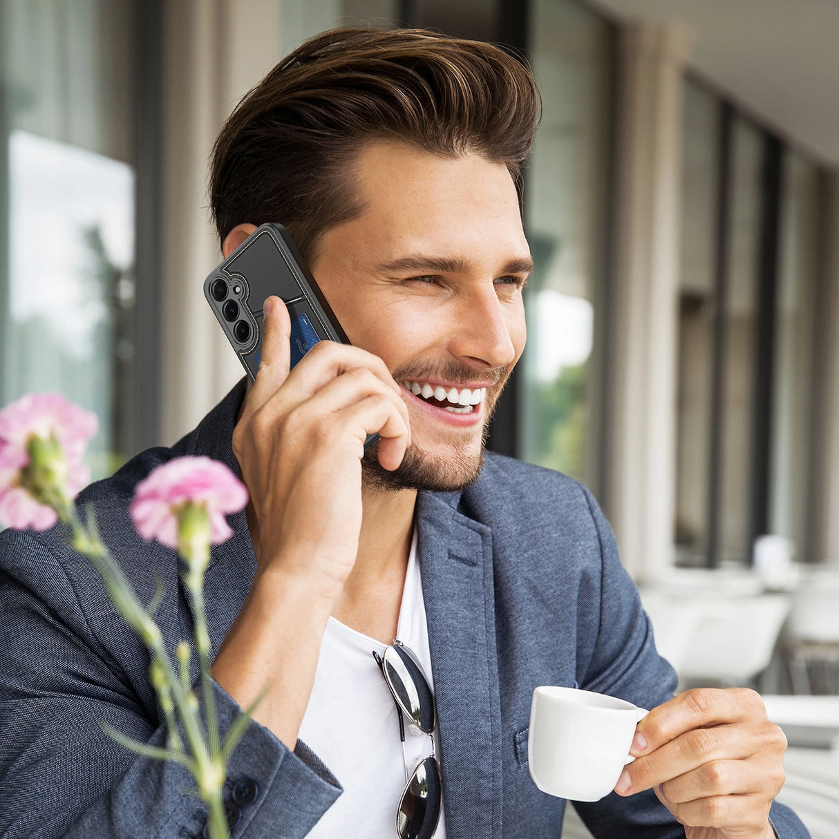 Dux Ducis Rafi II Case til Samsung Galaxy S25+ med Stand og Wallet - sort