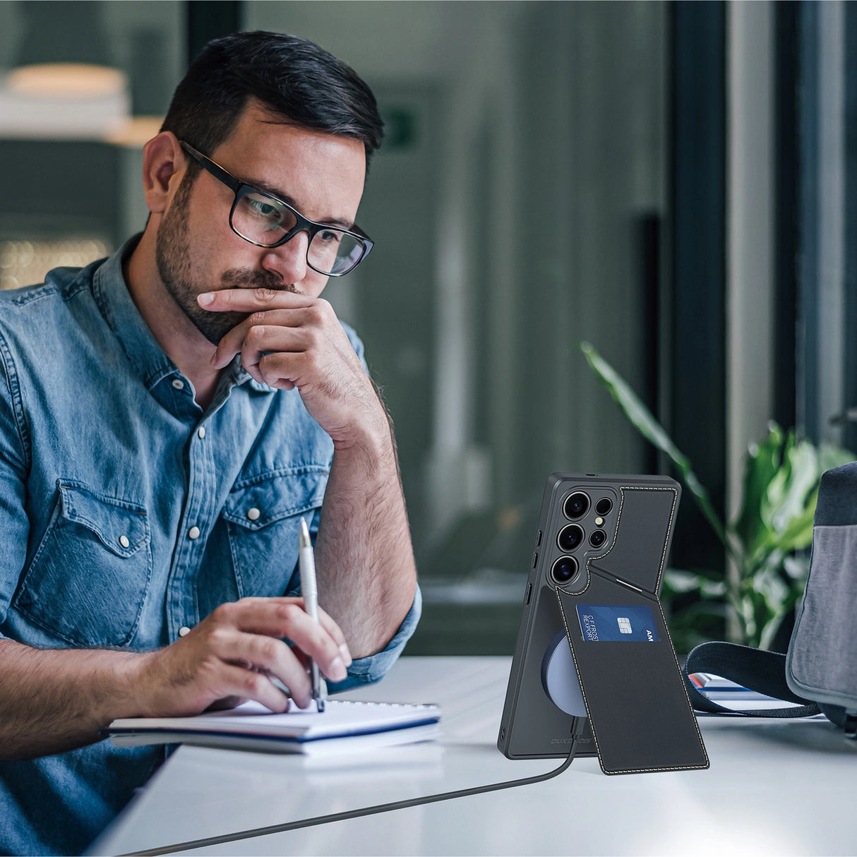 Dux Ducis Rafi II Case til Samsung Galaxy S25 Ultra med Stand og Wallet - sort