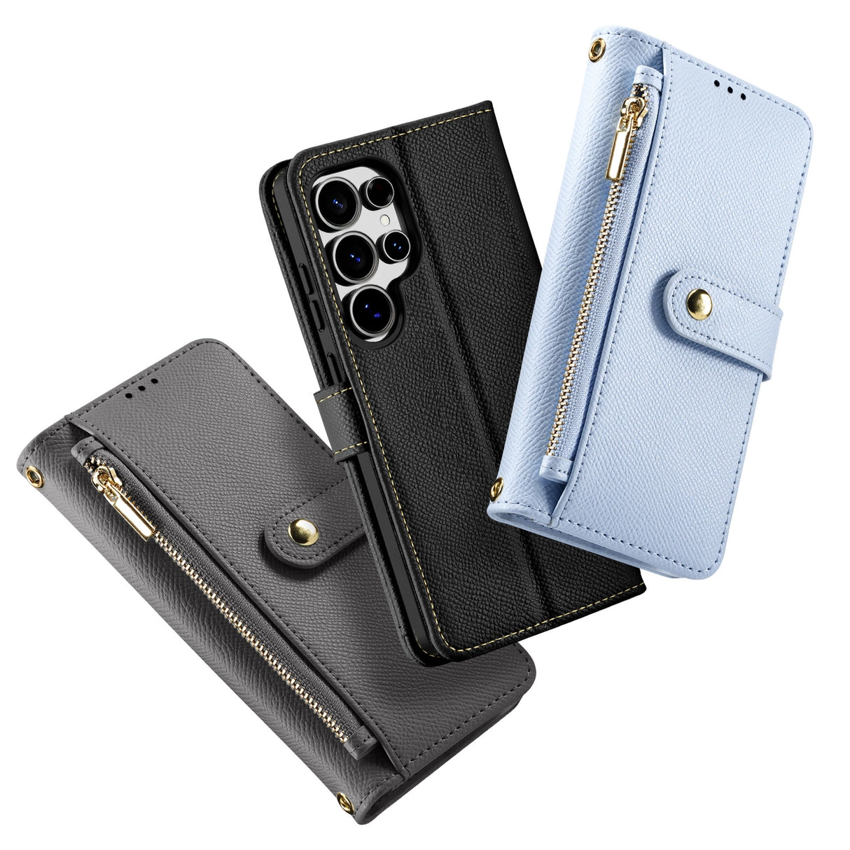 Dux Ducis Lawa Læderhylster til Samsung Galaxy S25 Ultra med aftagelig magnetisk tegnebog - grå