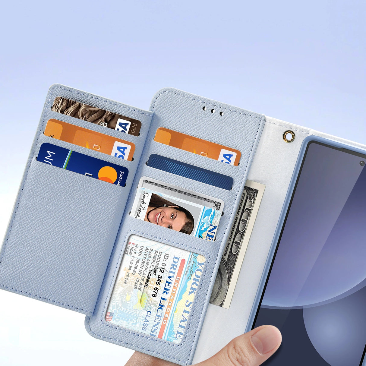 Dux Ducis Lawa Læderhylster til Samsung Galaxy S25 Ultra med aftagelig magnetisk tegnebog - blå