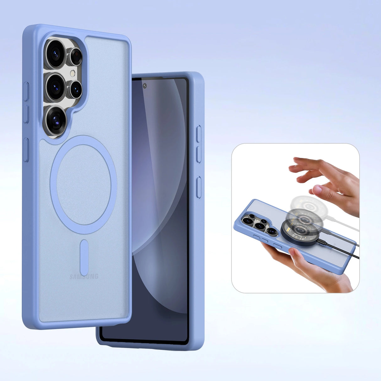 Dux Ducis Lawa Læderhylster til Samsung Galaxy S25 Ultra med aftagelig magnetisk tegnebog - blå