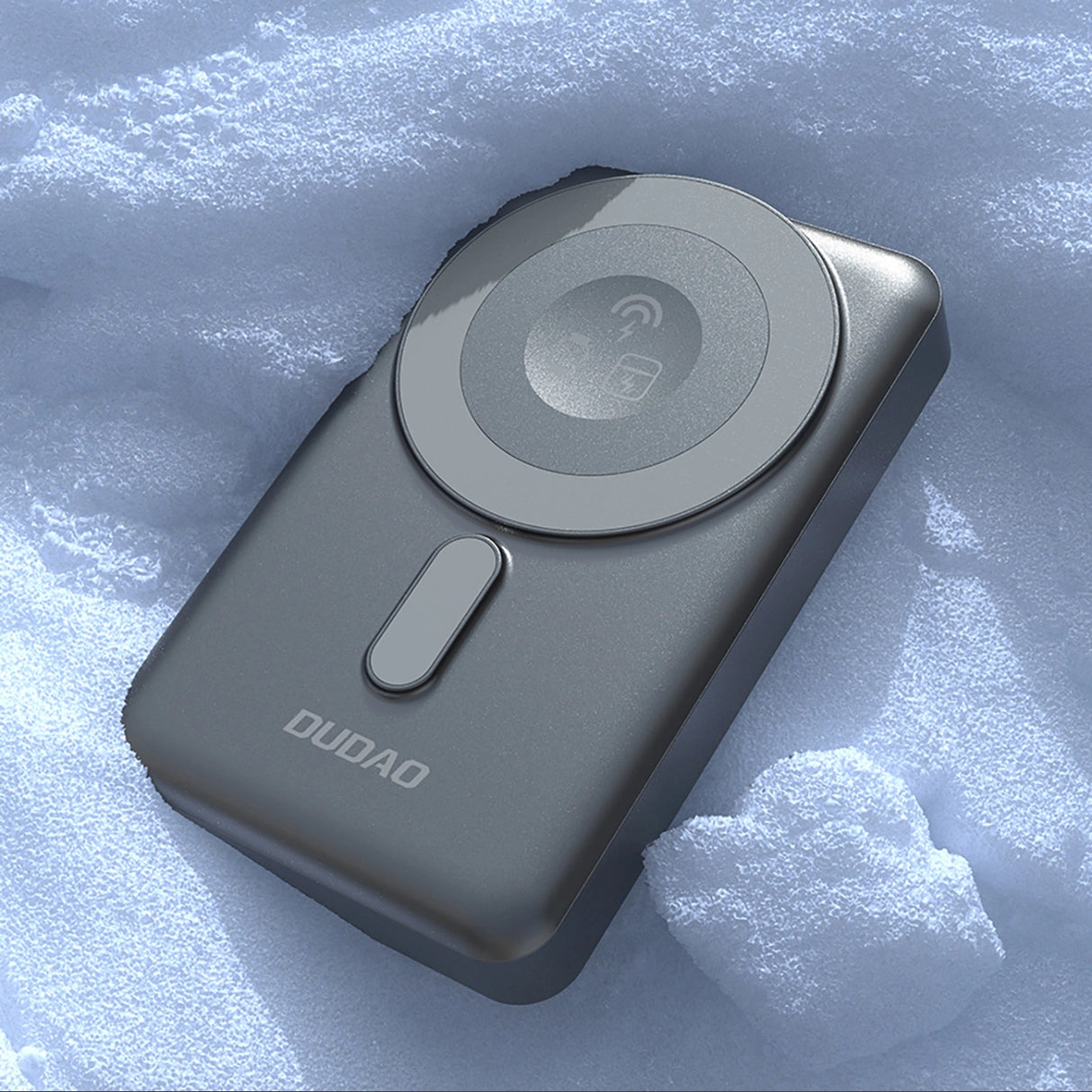 Dudao K29 10000mAh PD 20W MagSafe Power Bank med metalkasse, stativ og indbyggede USB-C/ Lightning-kabler - Grå