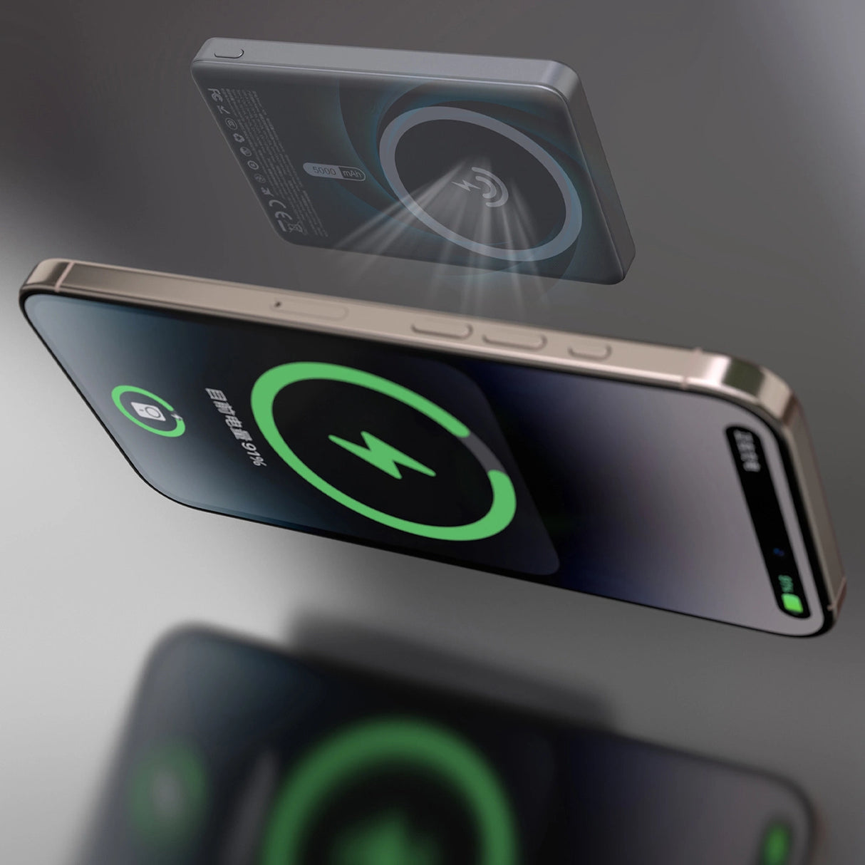 Dudao K28 10000mAh PD 22.5W MagSafe Powerbank med metalkasse og ringstand - Grå