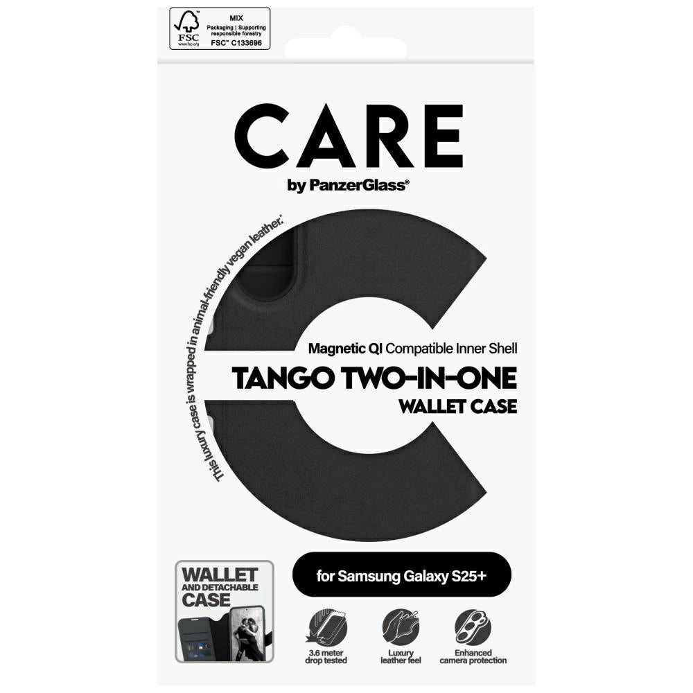 CARE af PanzerGlass Feature Tango 2in1 Wallet Case til Samsung Galaxy S25+ - sort