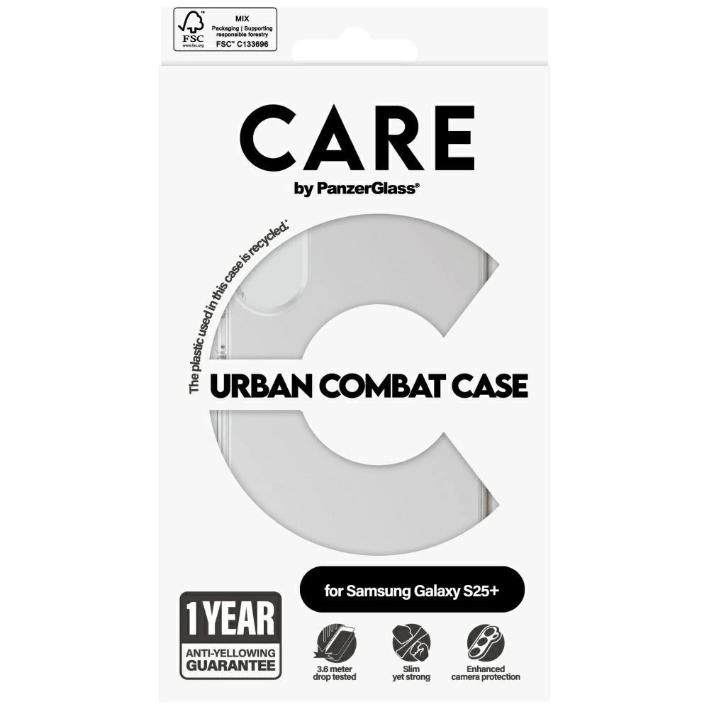 CARE af PanzerGlass Flagship Urban Combat Case til Samsung Galaxy S25+ - Transparent