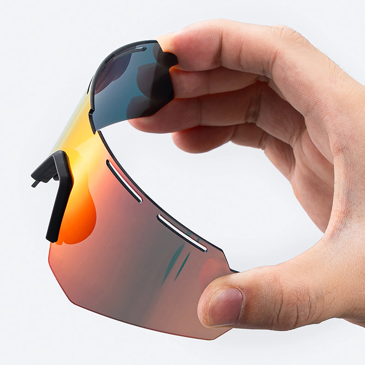 Rockbros polariserede cykelbriller med UV-beskyttelse og korrigerende indlæg - grå