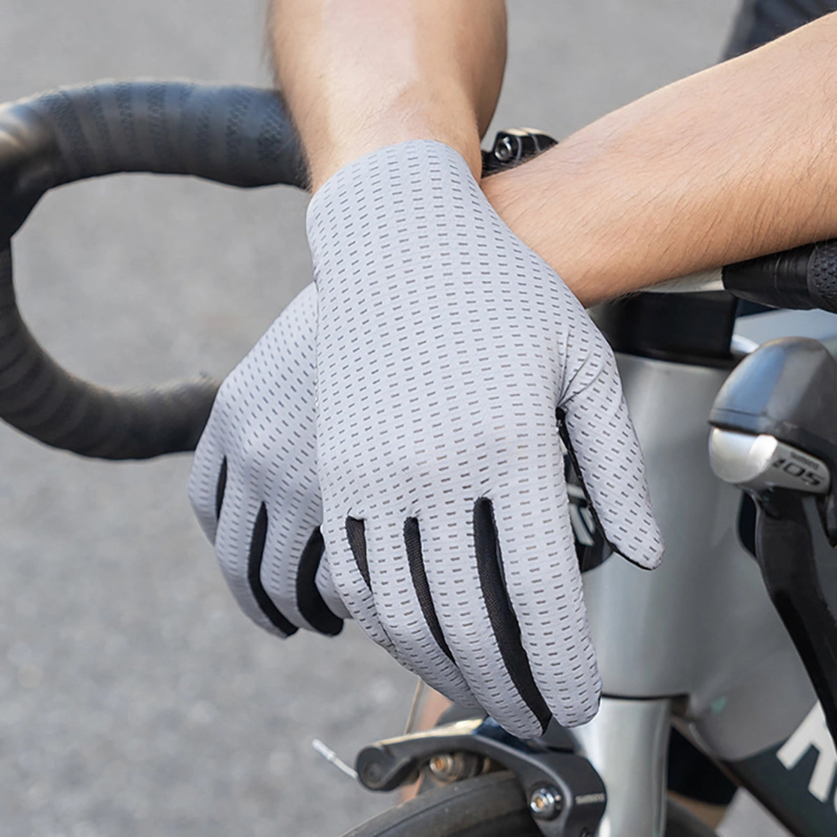 Rockbros Åndbare Fuldfinger Cykelhandsker, Størrelse: S - Grøn