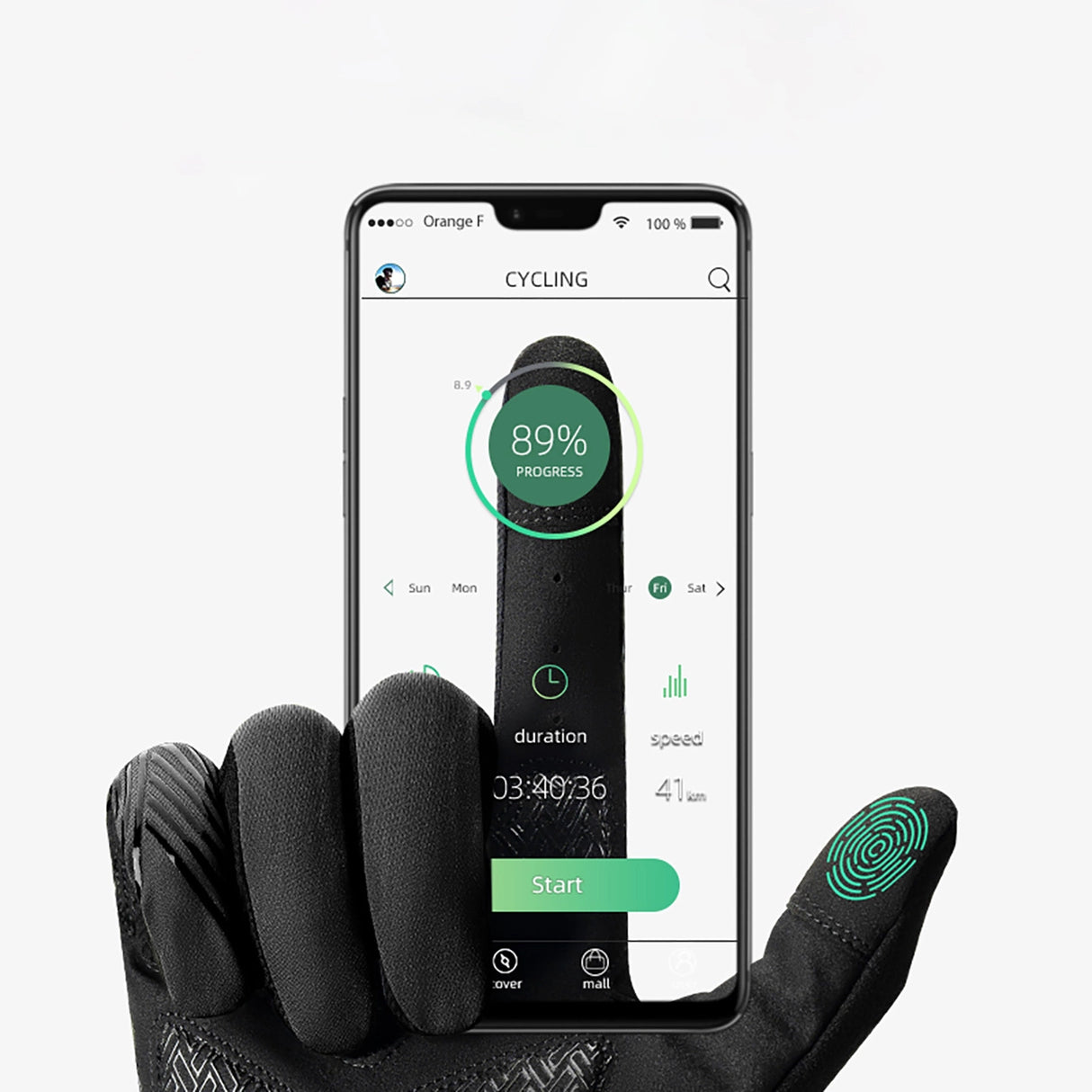 Rockbros cykelhandsker forår/sommer/høst, fuld størrelse: XL - sort