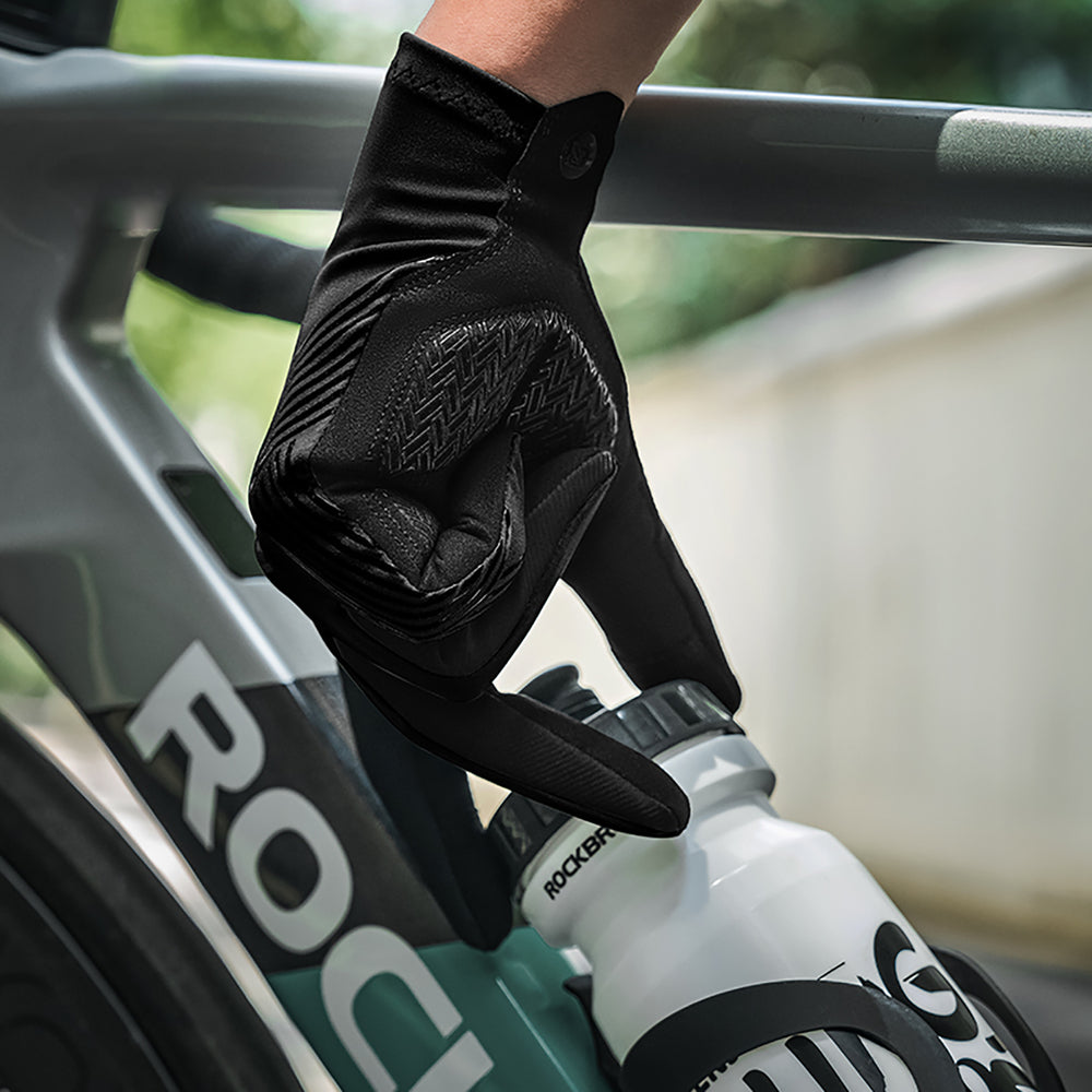 Rockbros cykelhandsker forår/sommer/efterår, full, størrelse: L - sort