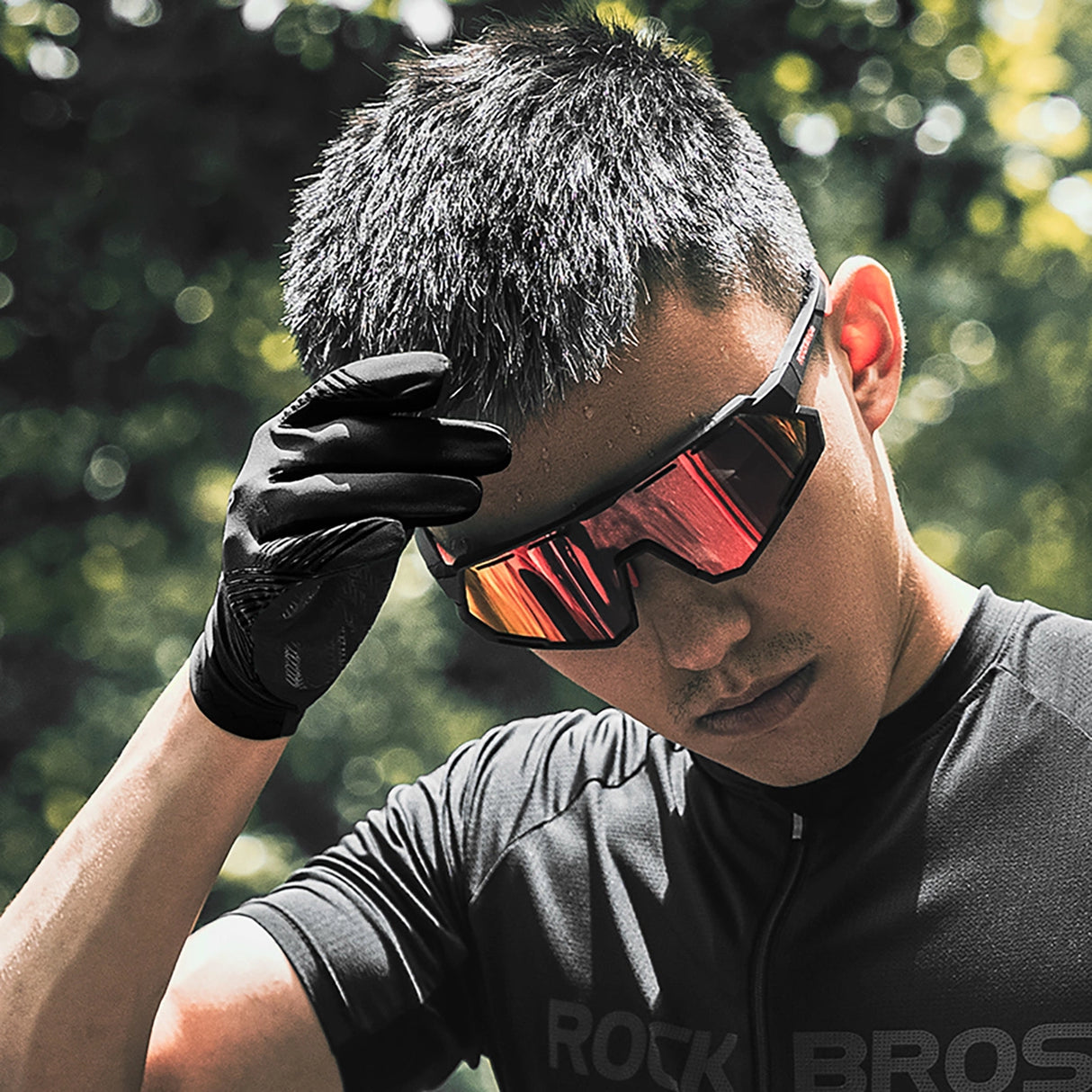 Rockbros cykelhandsker forår/sommer/høst, fuld, størrelse: L - sort