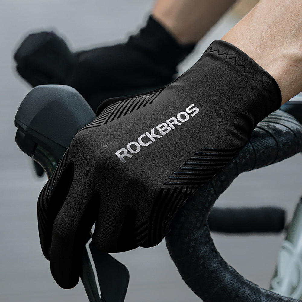 Rockbros cykelhandsker forår/sommer/efterår, full, størrelse: L - sort