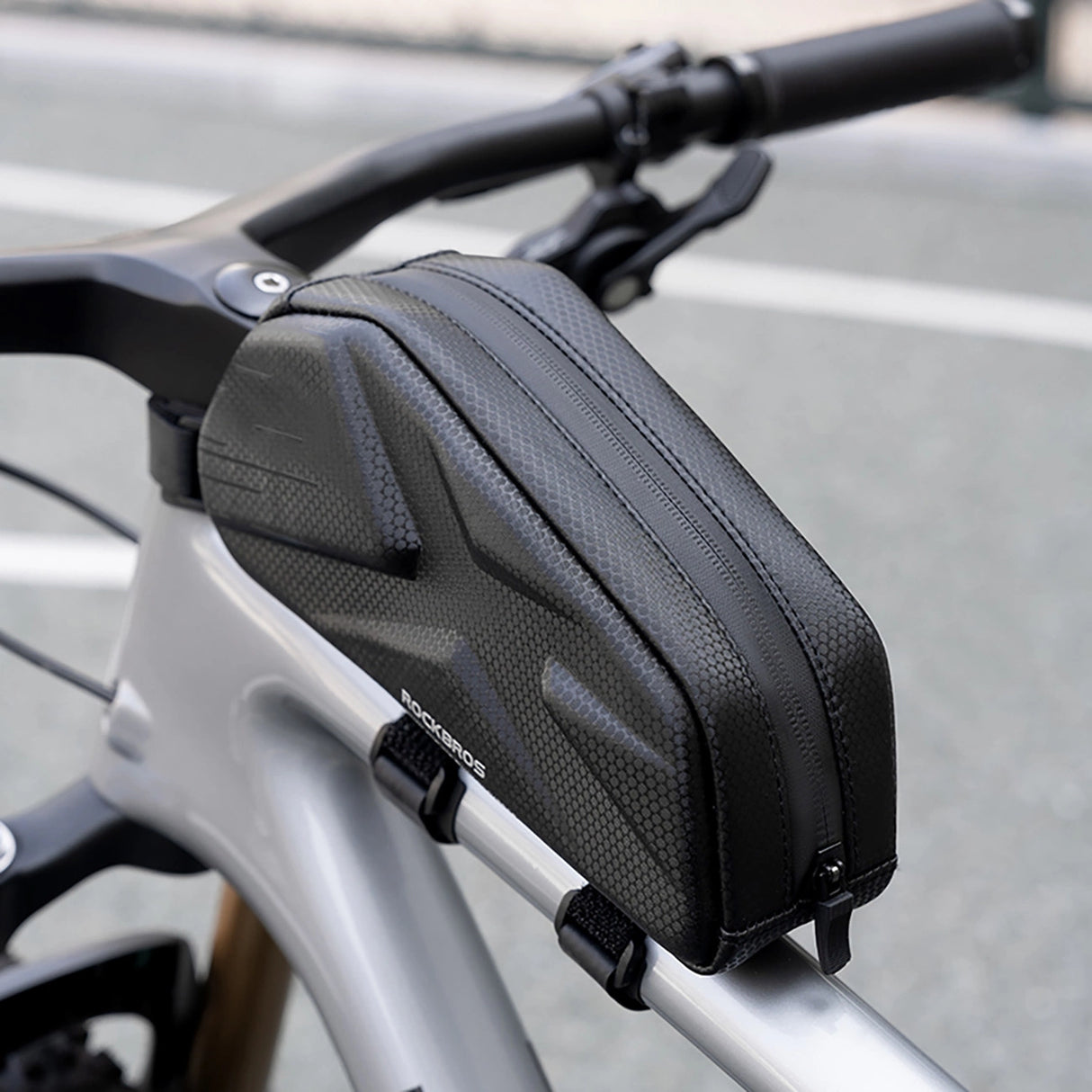 Rockbros cykeltaske, rigid, ramme, toprør, 1.4l - sort