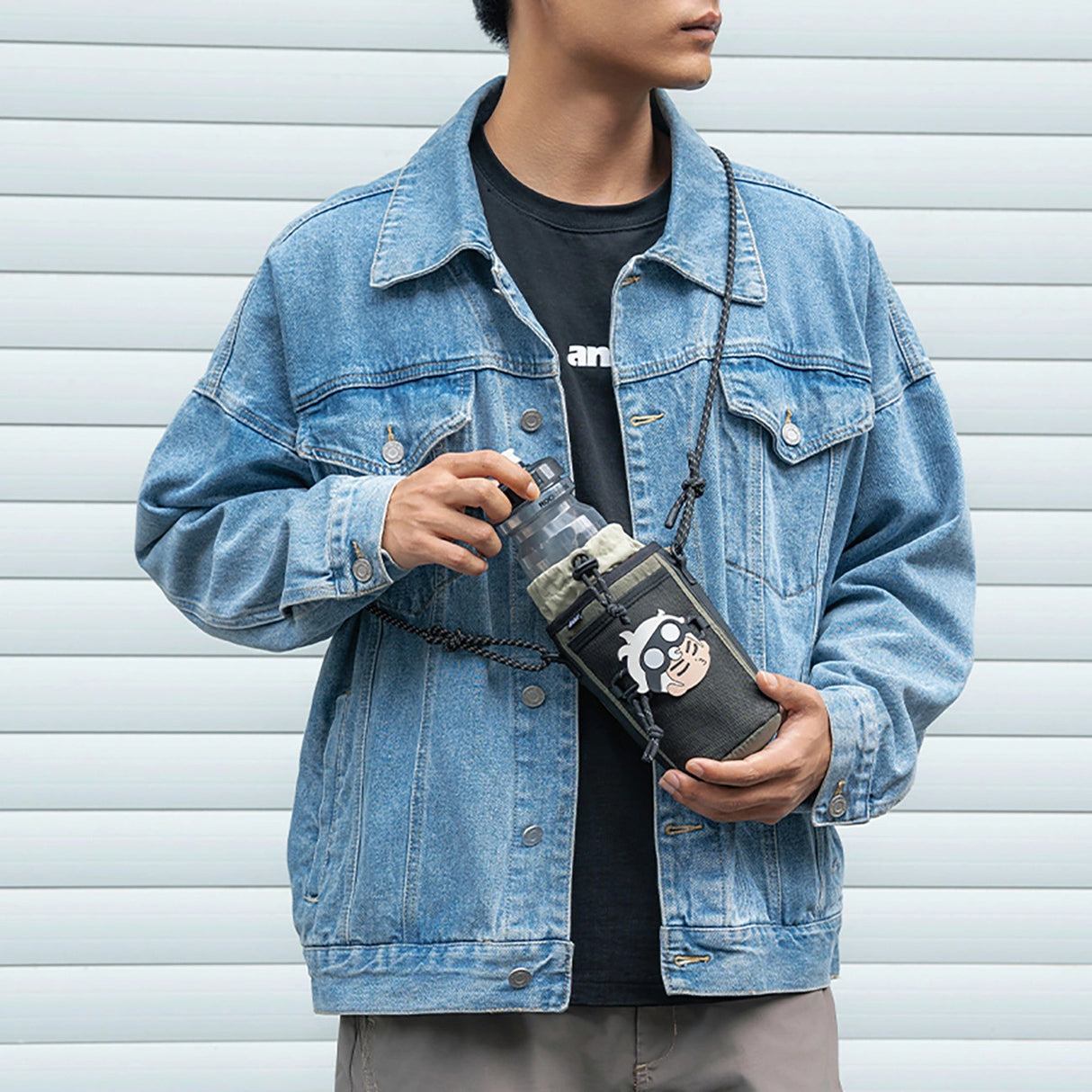 Rockbros Travel Bottle Bag med skulderrem 1l - Grøn