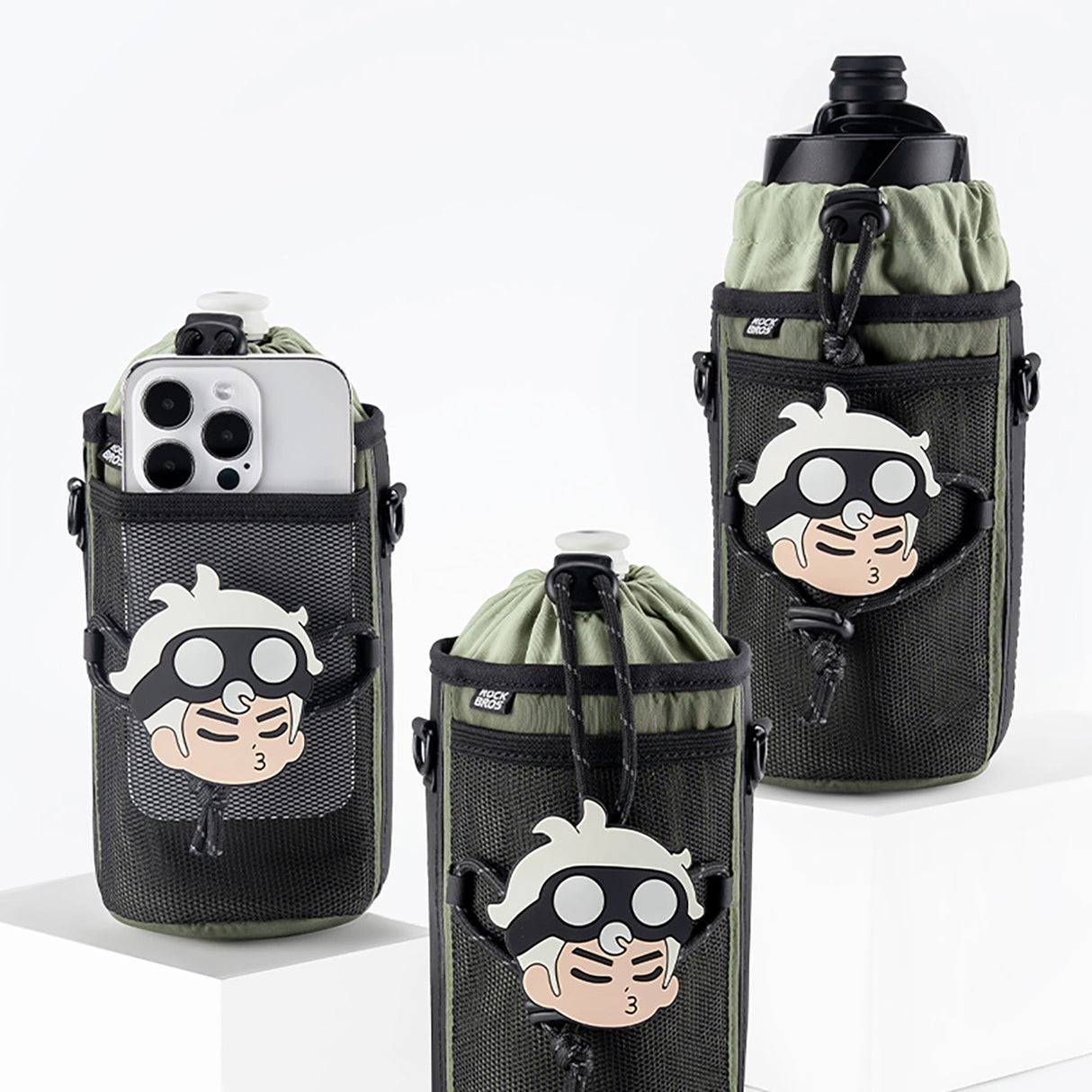 Rockbros Travel Bottle Bag med skulderrem 1l - Grøn