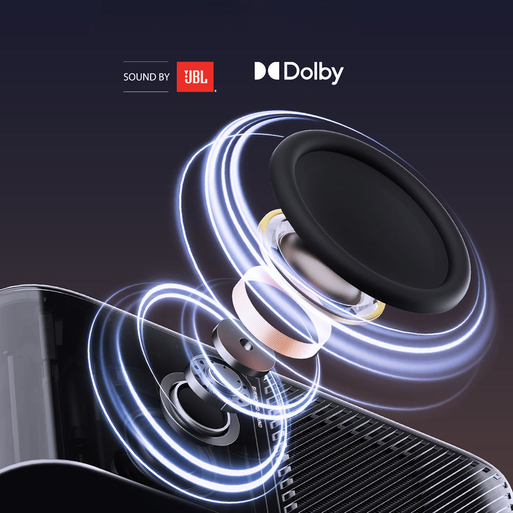 Yaber K3 Pro LCD FullHD 1080p Multimedia projektor med JBL højttalere og subwoofer - sort