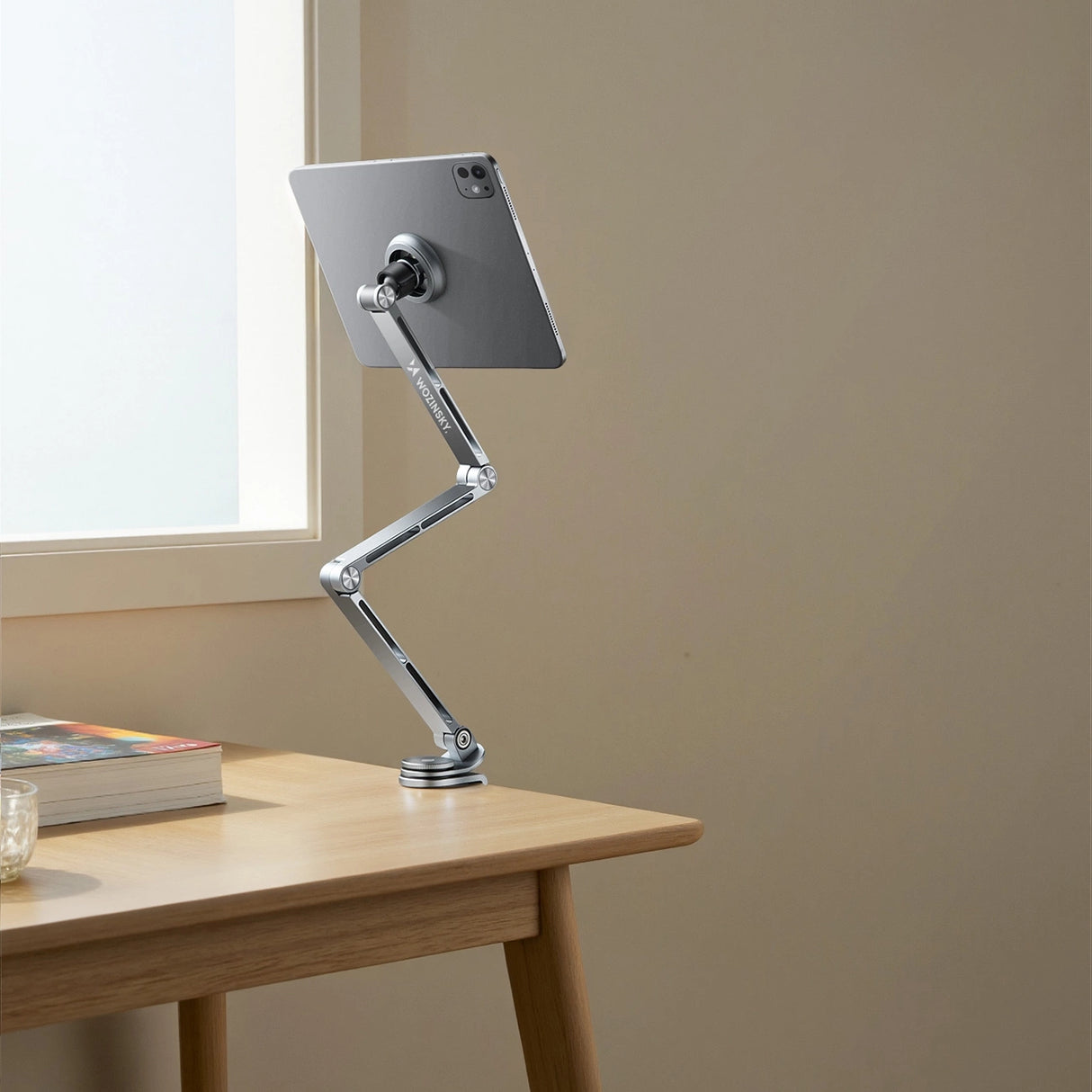 Wozinsky WTY0YS1 magnetholder, 360° drejelig, fast, til telefon og tablet - grå