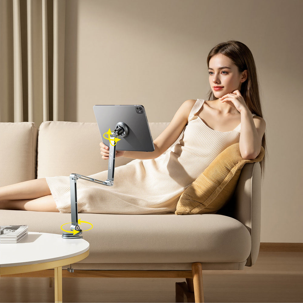 Wozinsky WTY0YS1 magnetholder, 360° drejelig, fast, til telefon og tablet - grå