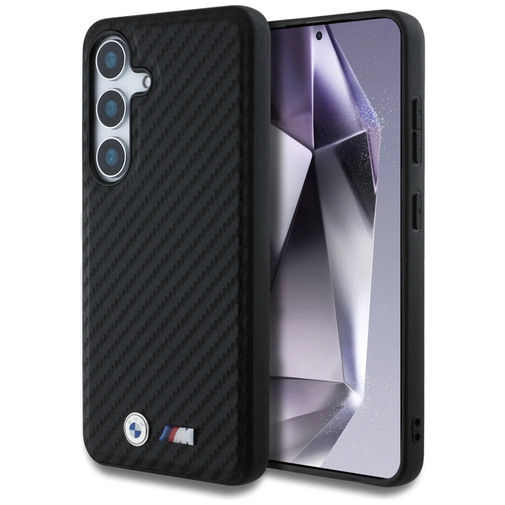 BMW læder Carbon MagSafe Case til Samsung Galaxy S25 - sort