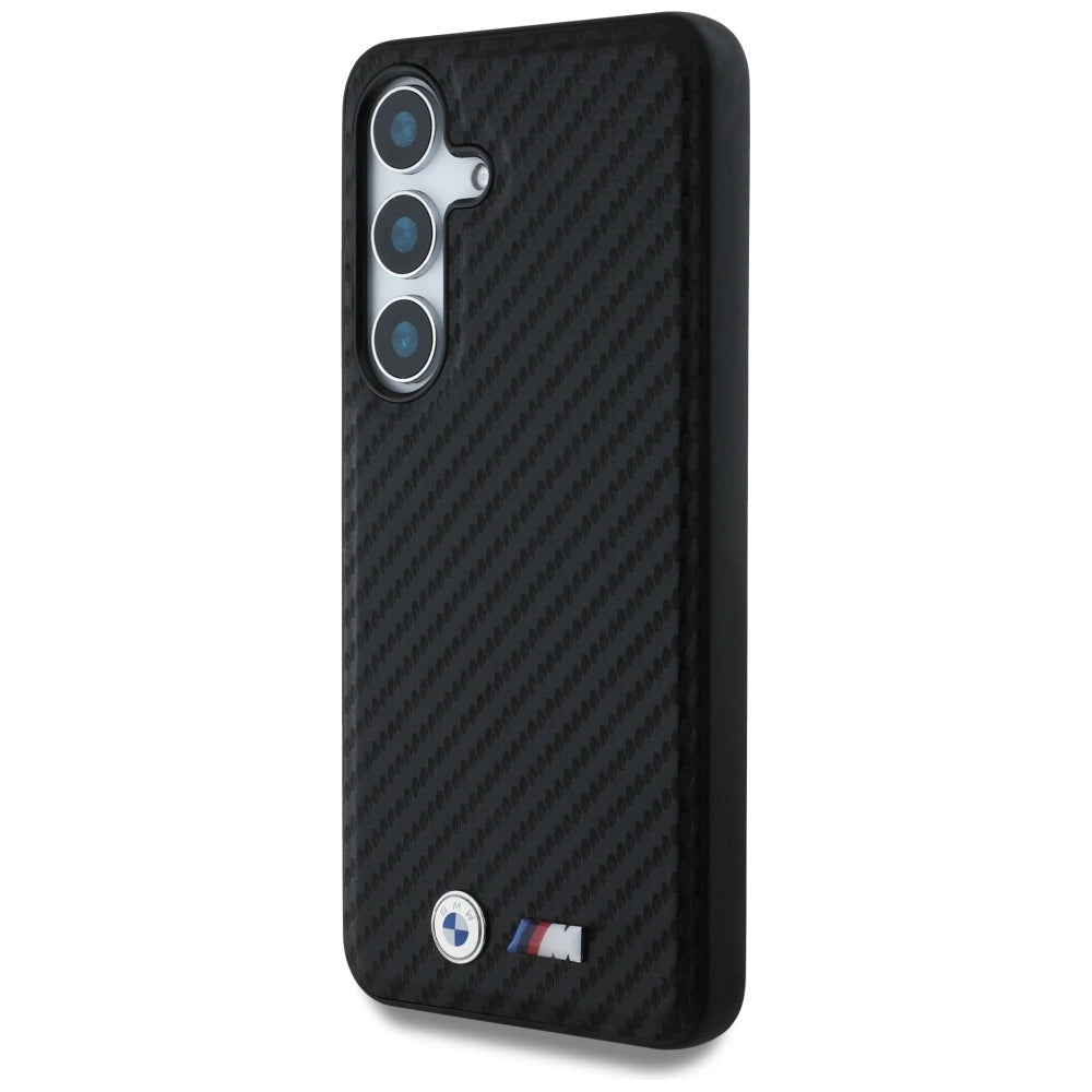 BMW læder Carbon MagSafe Case til Samsung Galaxy S25 - sort