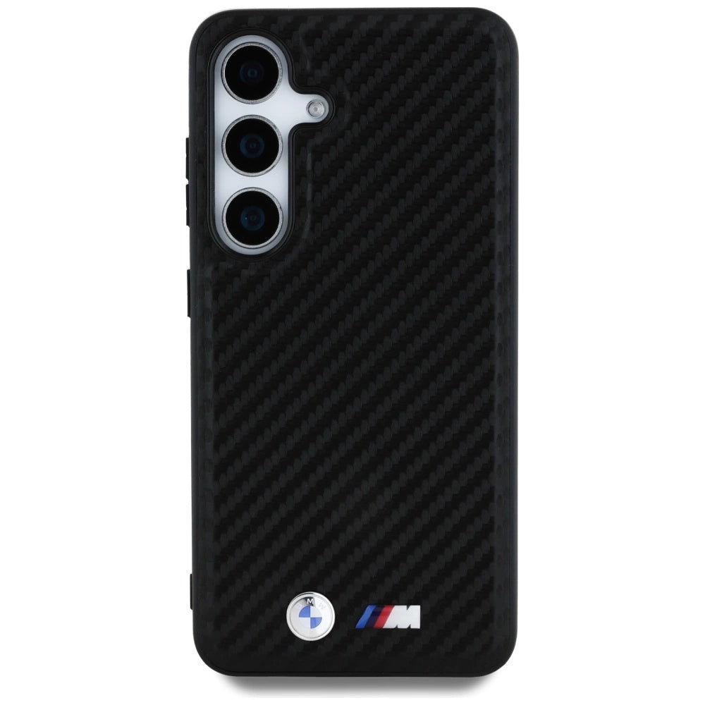 BMW læder Carbon MagSafe Case til Samsung Galaxy S25 - sort